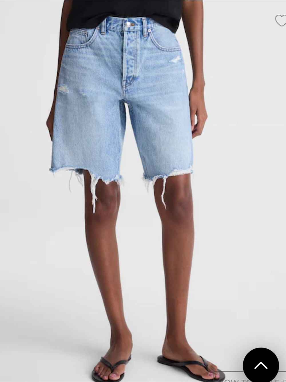 Madewell Light Blue Distressed Denim Bermuda Shorts